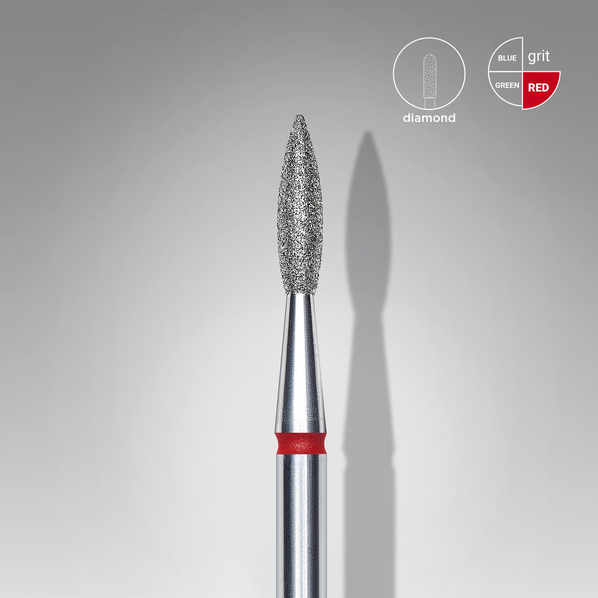 Staleks Fresa de Diamante Llama Roja Afilada FA11R021/8