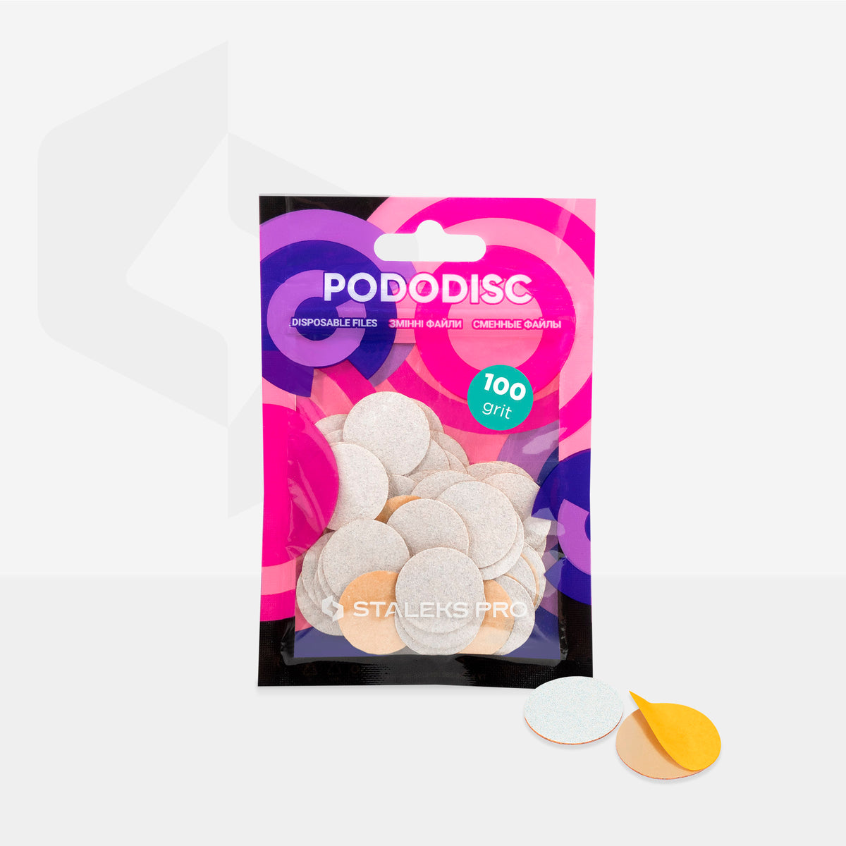 Staleks Discos Desechables Blancos para Pedicura PDF-20-100W (grano 100)