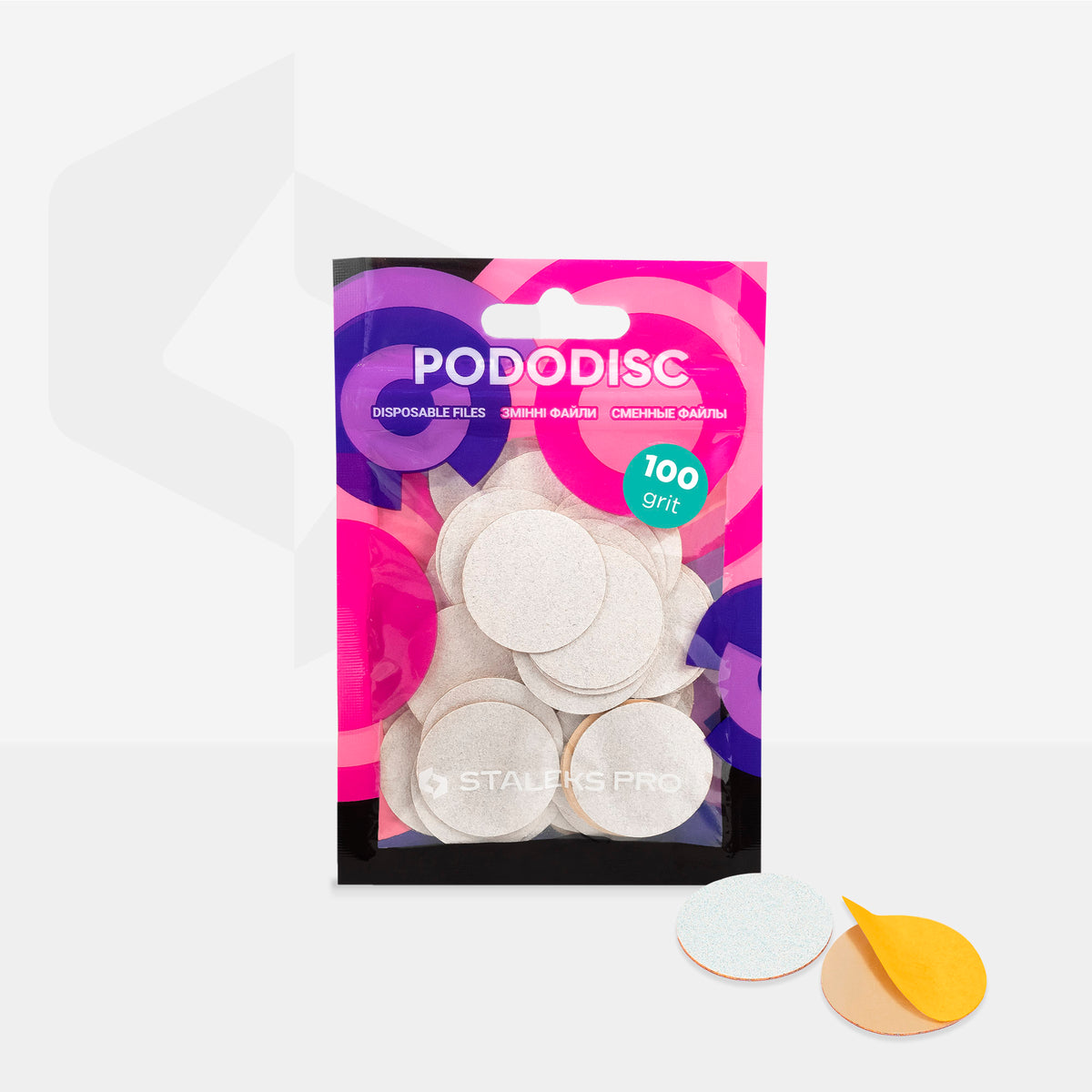 Staleks Discos Desechables Blancos para Pedicura PDF-25-100W (grano 100)