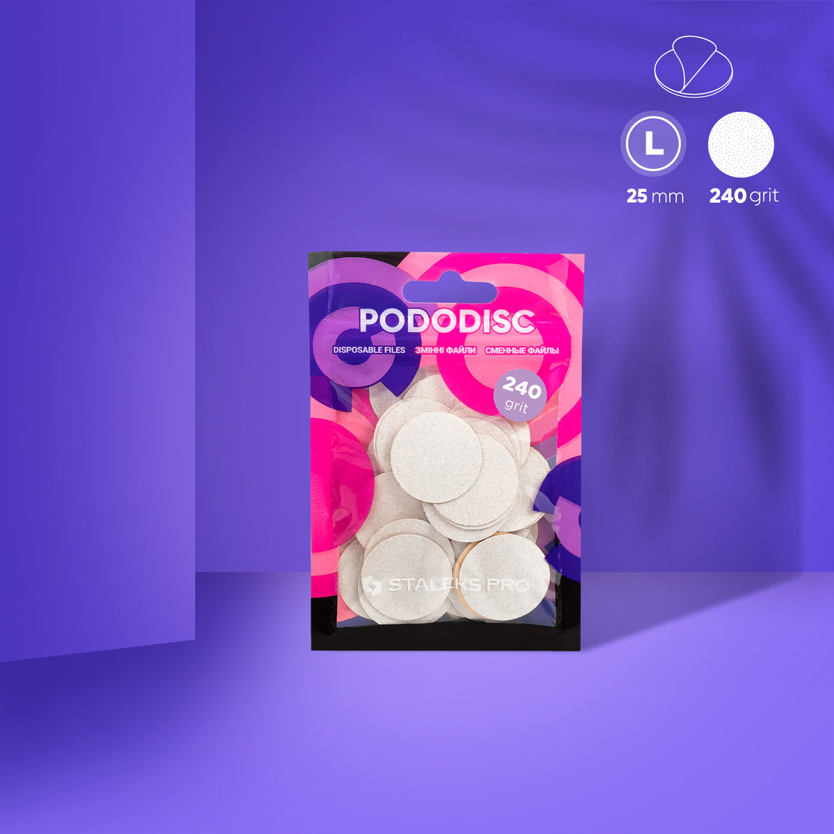 Staleks Discos Desechables Blancos PODODISC L PDF-25-240W (grano 240)