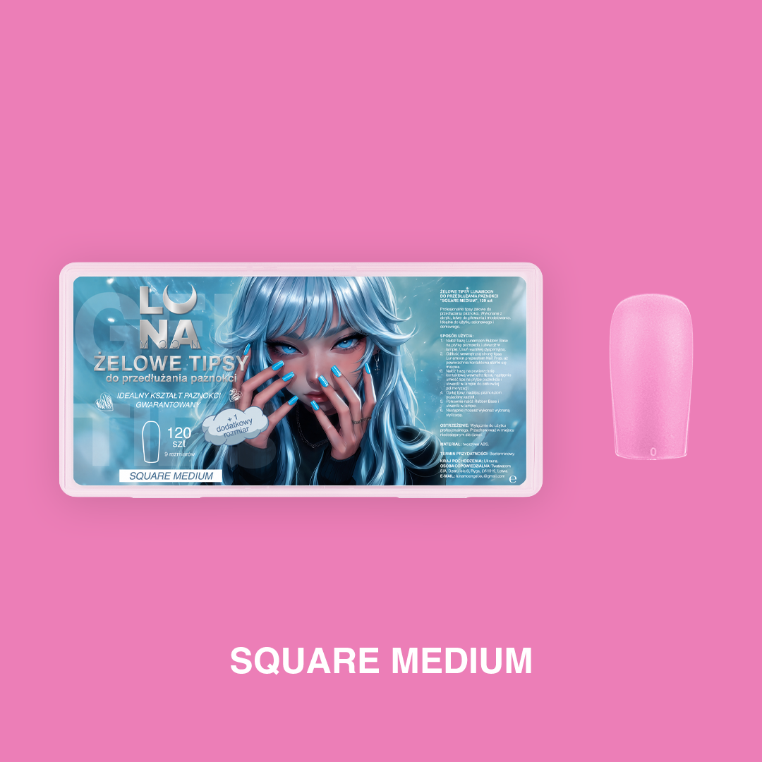 LunaMoon Gel Tips Square Medium